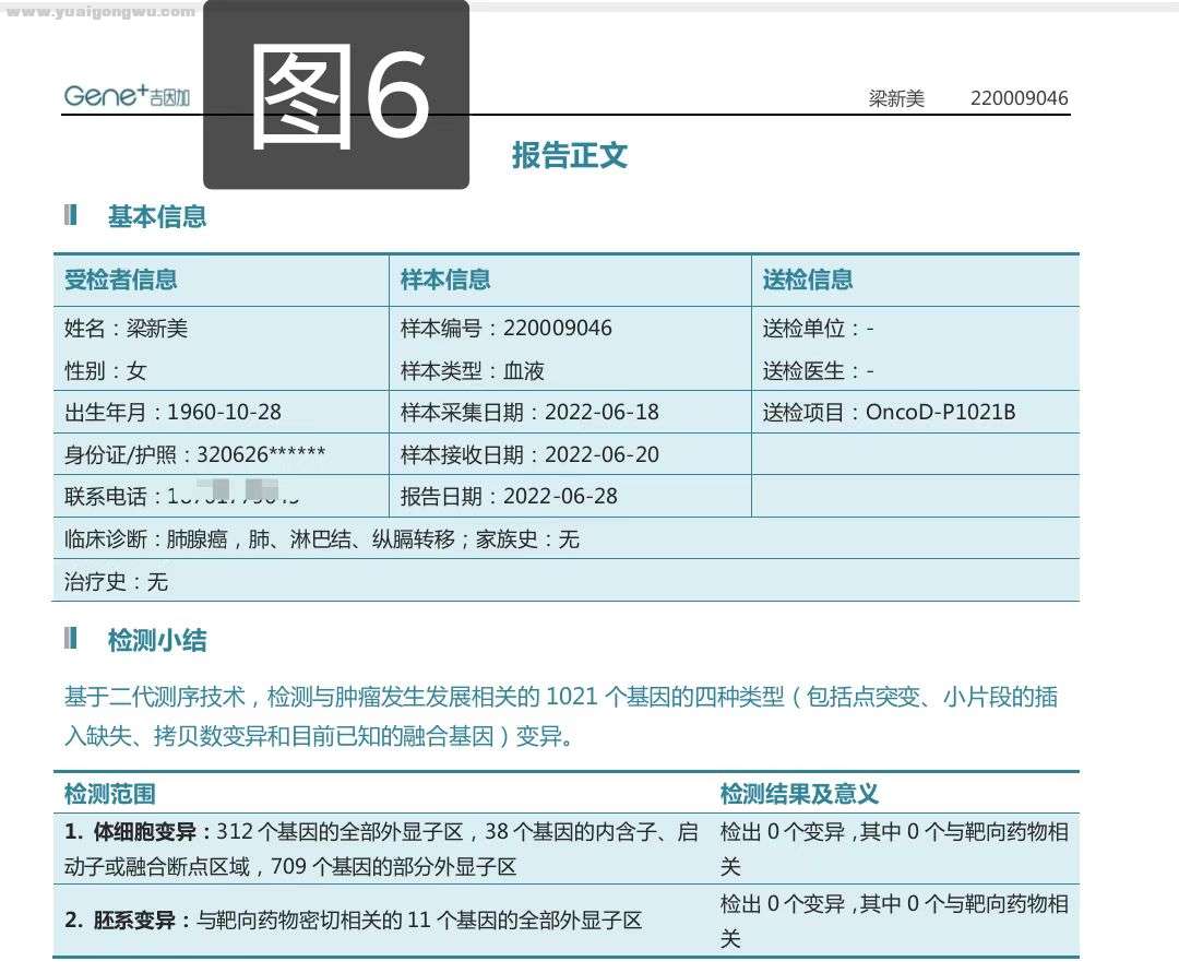 基于血液的基因检测结果